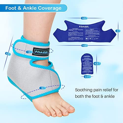 Tornozelo de gelo no tornozelo para lesões reutilizáveis ​​e com terapia de compressão fria quente,