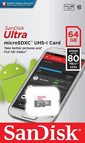 64 GB Sandisk Ultra UHS-I Classe 10 48MB/S O cartão de memória microSDXC funciona com o Samsung Galaxy