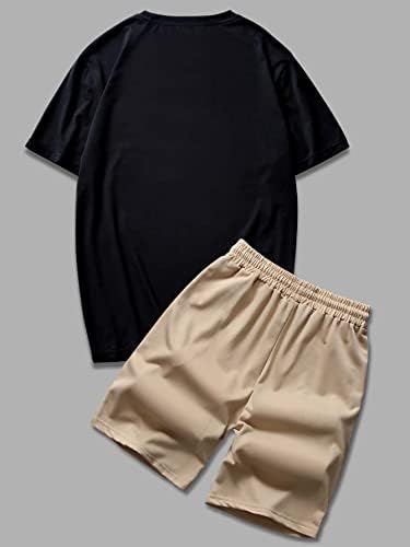 OyoAnge masculina as roupas de 2 peças masculinas, camiseta curta e shorts de shorts