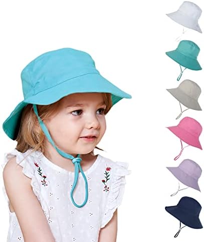 Kids Sun Hat Hat Baby Brim Brim Bap Summer Beach Bucket Hat infantil Chapéu de pesca dobrável Capéu