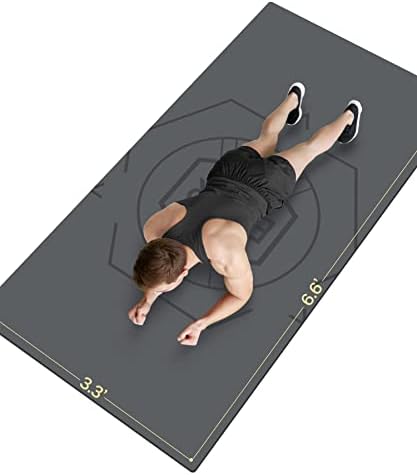 Nuveti Grande tapete de exercícios, tapete de treino extra largo para homens e mulheres, tapete de ioga espessa