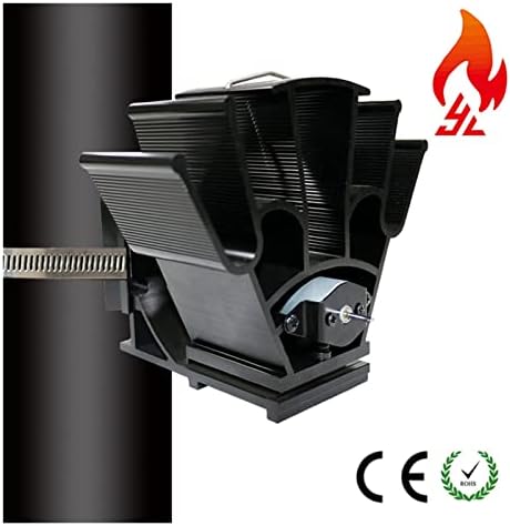 UONGFI 5- Ventilador de fogão movido a calor silencioso operação silenciosa ventilador de combustível eficiente de combustível para chaminé o ventilador de calor de madeira de madeira