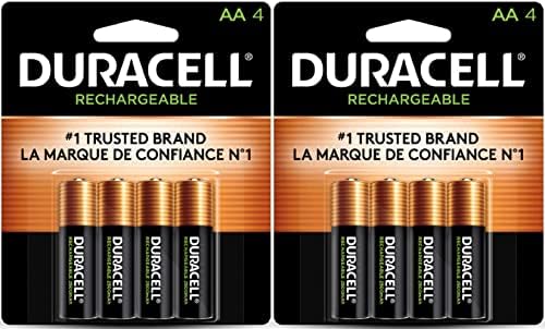DURACELL Recarregável Baterias AA NIMH, Mignon/HR6/DC1500, 2450mAh, pacote de 8 acusações