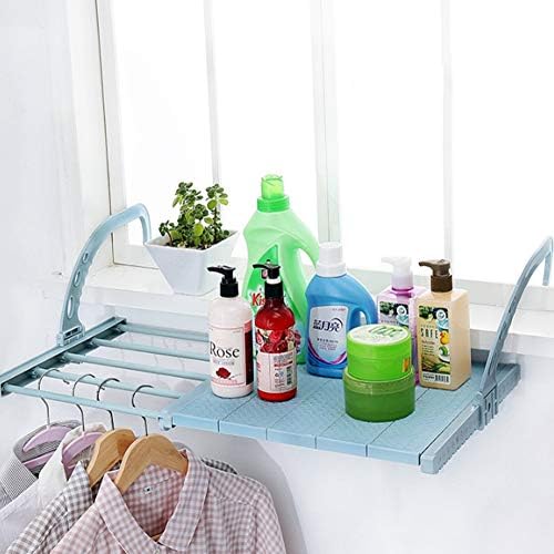 XZRWYB Multifuncional moldura da janela pendurada Rack de secagem dobrável e retrátil para secar roupas, sapatos, toalhas