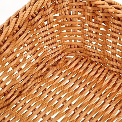 Alipis Wicker pão de pão cesta retangular cesta de frutas imitação cestas de casca
