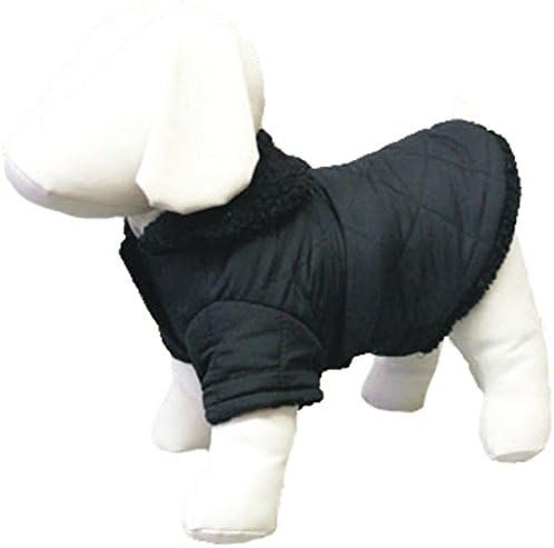 Casaco de cachorro de produtos para animais de estimação incrível, 20 polegadas, preto acolchoado