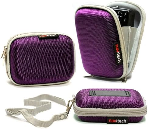 Navitech Purple Water resistente à câmera digital dura Capa de caixa compatível com o Sony Cyber ​​Shot WX350 /