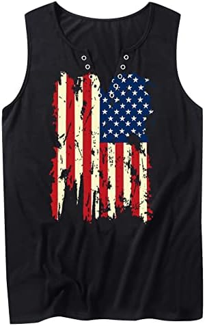 4 de julho Tampo de tanque de camisa para mulheres American Flag Summer Summer Casual Tamon Stars Stars Stripes
