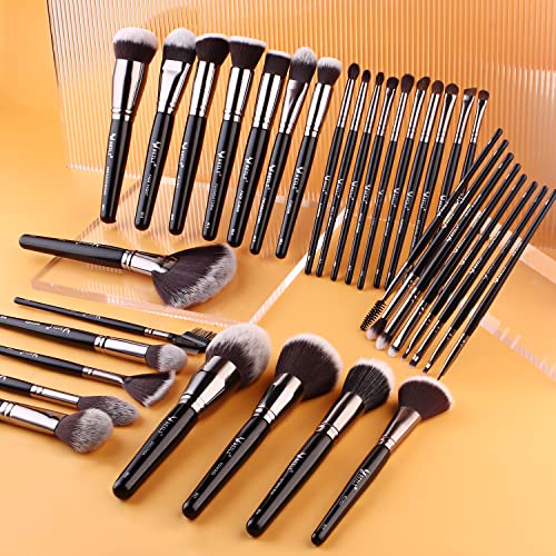 Escovas de maquiagem beili 40pcs Professional Makeup Brush Definir premium síntético Kabuki Fundação Misturando