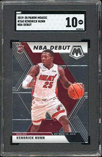 Heat Kendrick Nunn 2019 Panini Mosaic 268 NBA Card de estréia GEM 10! SGC - cartões de basquete