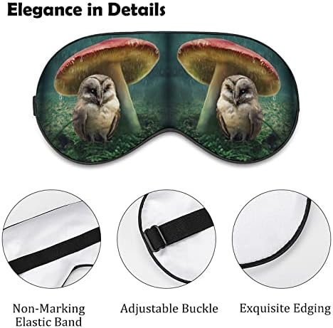 Little Owl and Mushroom Mold Eye Masks com cinta ajustável confortável e confortável para dormir