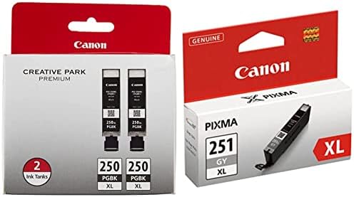 Canon PGI-250XL Black Twin Pack Compatible to MG6320, iP7220 & MG5420, MX922, MG7120, MG6420, MG5520,