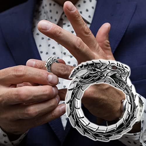 Anéis de aço inoxidável unissex vintage anel de prata de dragão exclusivo em forma de dragão jóias de anel