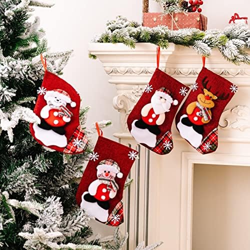 Presentes infantis Santa Snowman rena Urso de Natal Decorações de estocagem vermelha meias de natal