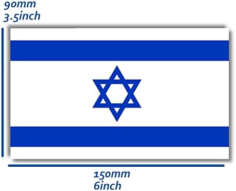 5 PCs Israel National Flag Stick, 6x3.5 no decalque israelense para o laptop de janela de carros