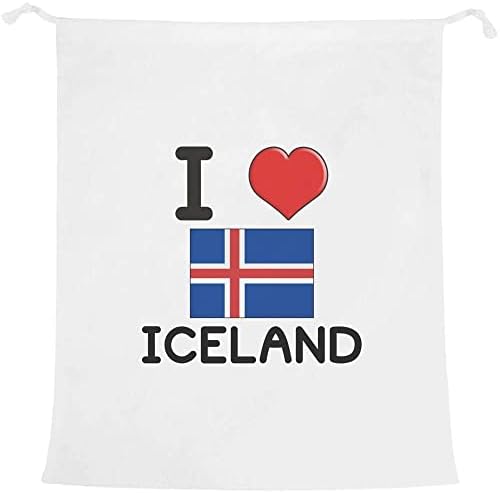 Azeeda 'I Love Islândia' Lavanderia/Bolsa de Lavagem/Armazenamento