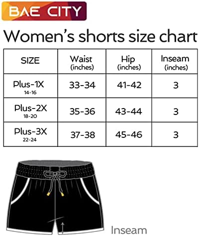 Bae City Women Plus Size shorts ativos com listras laterais de bolso Lounge de treino casual
