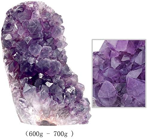 Sunyik Natural Amethyst Quartz Crystal Cluster, Druzy Geode Amospime Gemstone Sculpture Sphere