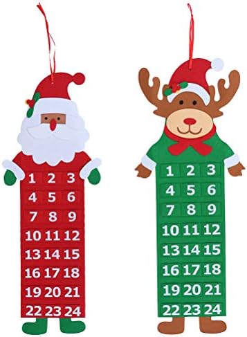 ABAODAM 2PCS Calendário de Natal Pingente de Natal Elementos Shaped Calendário Árvore de Natal Ornamento