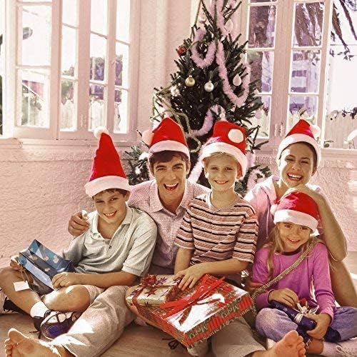 24pack pano não tecido Papai Noel Caps de Natal para adultos e crianças Christmas Red Wide: 11,8 '',