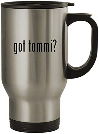 Presentes Knick Knack Got Tommi? - 14oz de caneca de café em aço inoxidável, prata