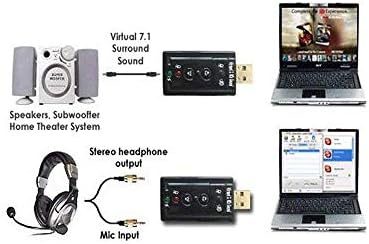 SIMYOUNG 7.1 canal USB Card externo Adaptador de áudio com microfone - compatibilidade de plug and play - suporta