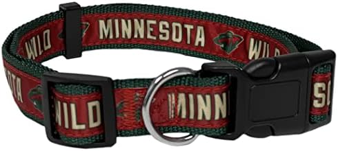 NHL Pet Collar Minnesota Wild Dog Collar, colarinho de time de hóquei médio para cães e gatos. Uma coleira de gato brilhante e colorida e colarinho de cachorro licenciado pela NHL