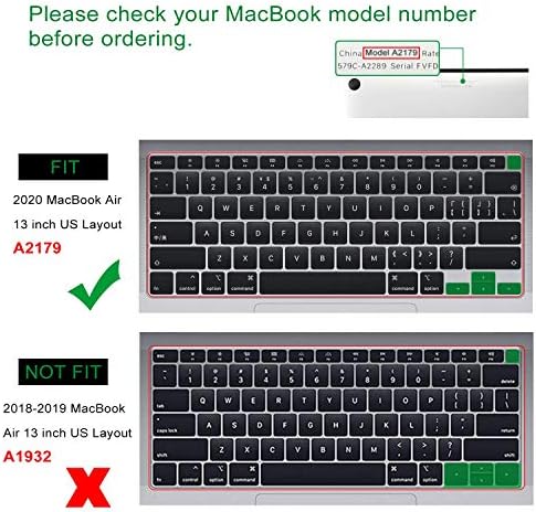 Allinside Laptop Sleeve e Teclado Protetor de pele para 2020 MacBook Air 13 polegadas A2179 Com Touch ID e Retina