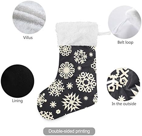 Meias de natal alaza natalflakes snowflakes clássicos personalizados grandes decorações de meia para férias em família decoração de festa 1 pacote, 17,7 ''