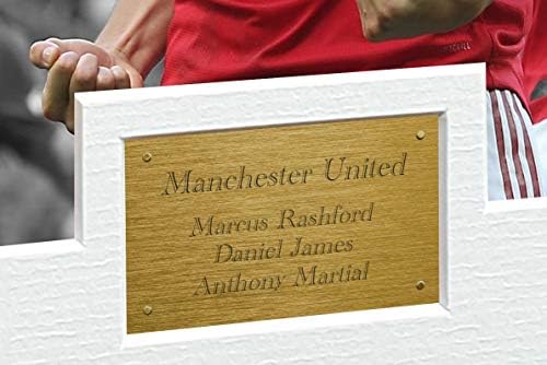 12x8 A4 assinado Marcus Rashford Daniel James Anthony Martial Manchester United Autografado fotografia fotográfica Forte Futebol Futebol Presente