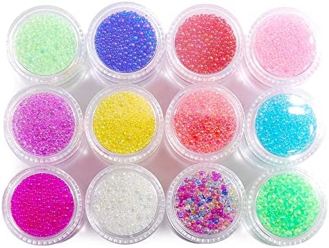 20g Caviar contas Cristais de unhas Micro pixie contas de vidro multicolor Cristais de pixie para 3D Nail