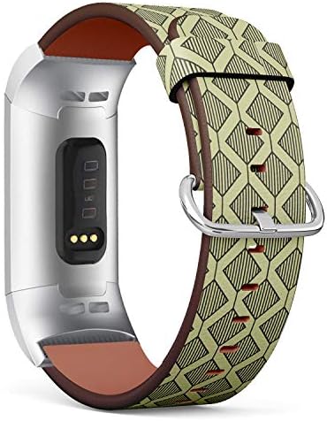 Compatível com Fitbit Charge 4, Charge 3, Charge 3 SE - Substituição de pulseira de pulseira de pulseira de pulseira de cinta para homens e mulheres - Projeto de padrão de mosaico geométrico