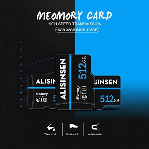 Micro SD Card 512 GB Card de memória, cartão TF 512 GB Micro SD CARTÃO DE MEMÓRIA CLASSE 10 Cartão de