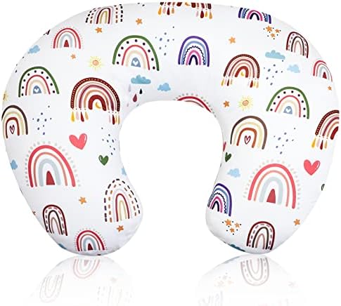 Chave de berço mundial de arco -íris algodão para menina para menina ， arco -íris Capa de travesseiro de enfermagem