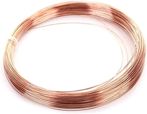 Nianxinn Fio de arame de cobre de cobre Bobina de cobre Bobina única de cobre sólido Electrical 99,9% puro Matérias -primas industriais naturais 20m Fio de jóias de jóias