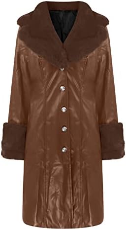 Casacos de couro para mulheres Pu Faux Sur Colar Butrot Down Winter Warm Jackets grossas de roupas externas