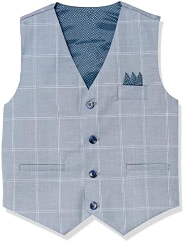 Isaac Mizrahi Slim Fit Boy's Contraste Cheque, camisa, gravata e calça