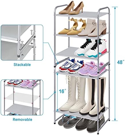 Kimbora de 3 camadas de 3 camadas de calçados 8 pares de calçados de caldo de calçados estreito organizador
