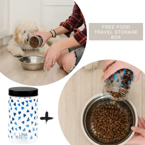 Lina Pets Dog Water Bottle - portátil com 1 caixa de armazenamento de alimentos para cães e bolsa