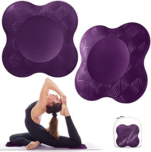 Bigmeda 2pcs Yoga Knee Pad, tapetes de ioga não deslizantes para mulheres ajoelhadas para o ioga confortável e