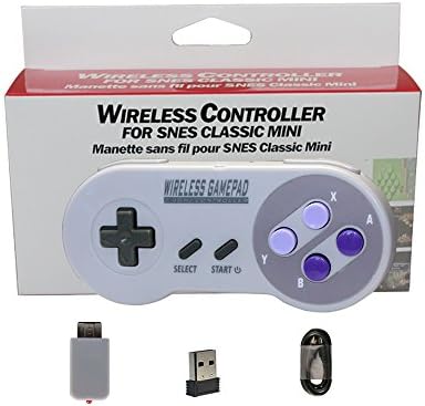 2,4 GHz Controlador sem fio para SNES Classic Edition, Gamepad USB Gamepad recarregável com retro