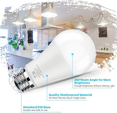 Lâmpadas LEDs de 100 watts equivalentes 1500 lúmens, A19 5000k Daylight White não-minimizível, super brilhante