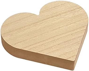 Pacote de 4 pacote de 6 polegadas de madeira espessada Coração de madeira Bloco de madeira inacabada MDF Wood Sinais de coração Coração de mesa para artesanato Sinal memorial do Dia das Mães