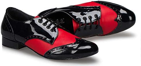 Honeystore Men's Lace-up Dance Sapatos de dança Splice Pu Leather Tango Jazz Ballroom Latim