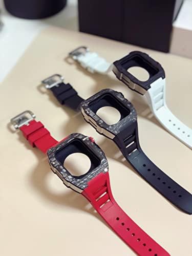 Bholsa New Modification Kit para Apple Watch Series 7 45mm Metal Case+Band Silicone para Iwatch 44 SE 6 5