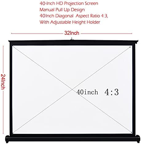 Manual da tela de projeção de 40 polegadas LHLLHL Pull Pull Up Folding Tabletop Screen 4: 3 Tela para