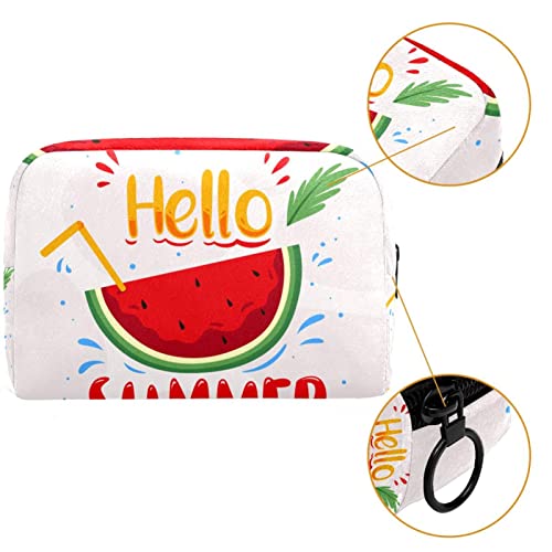 Bolsa de higiene pessoal Bolsa de lava -lava de maquiagem cosmética com zíper Hello Summer Watermelon