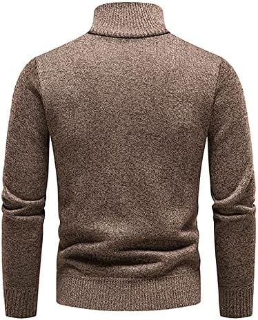 Ymosrh Mens Sweater Winter Turtleneck de manga comprida Sweater Sweater Blouse Zipper Tops Capuzes