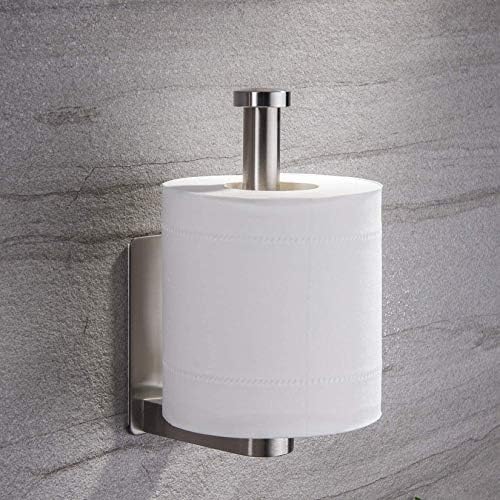 Yigii Adesivo de papel higiênico auto -adesivo - Portador de papel higiênico do banheiro não há perfuração de aço inoxidável escovado