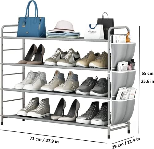 Organizador de armazenamento de categorias de calçados 4 Nível de calça de metal sem camada Organizador